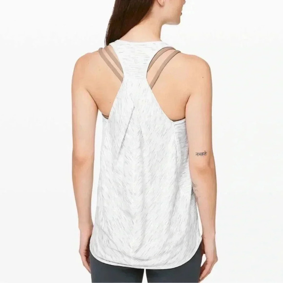 Lululemon Essential Tank Tiger Space Dye Hail White - Picture 2 of 7